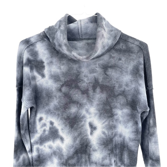 ANTHROPOLOGIE Maeve Tie Dye Waffle Knit Cowl Neck Ainsley Thermal Top Tunic - Picture 6 of 10